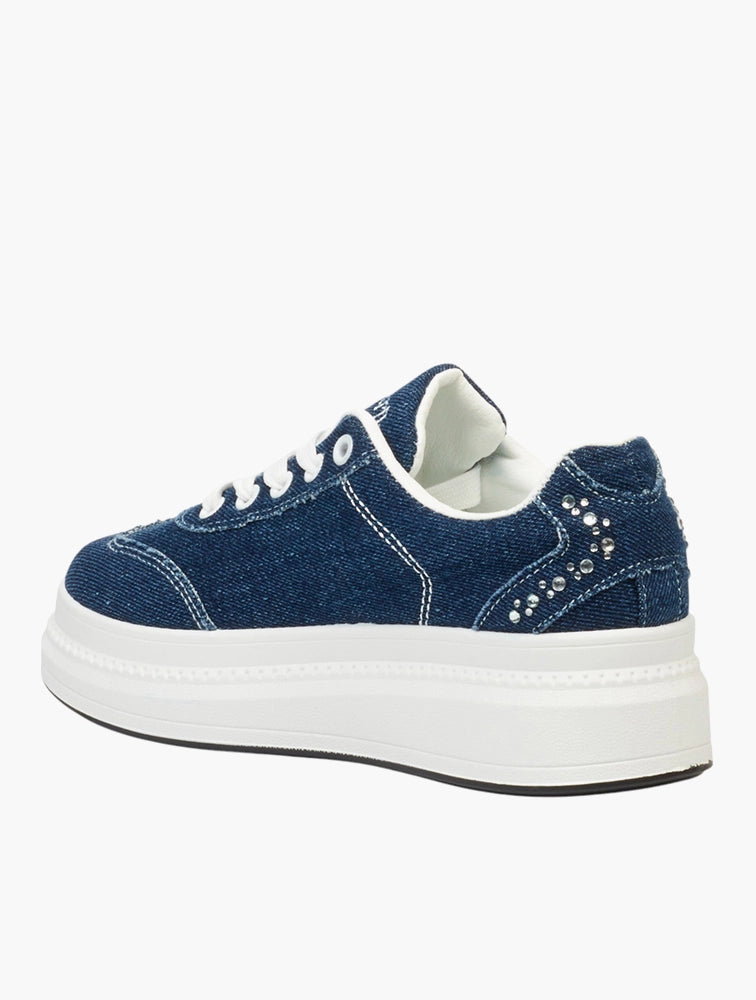 Butterfly Feet Senhora 18 Denim Lace-up Sneaker.