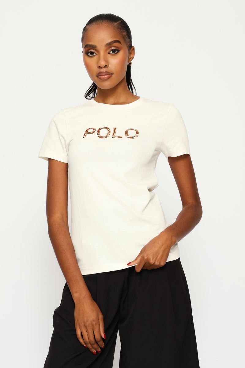 Polo Womens T-Shirt Short Sleeve winter Anlia Embellished.