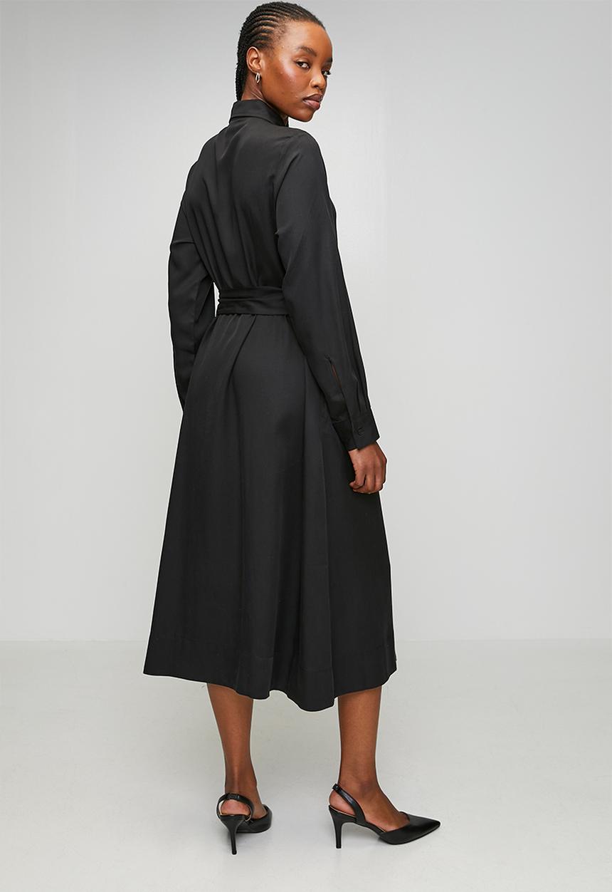 Polo Women's Black Mairi Tencel Long Sleeve Shirt Dress