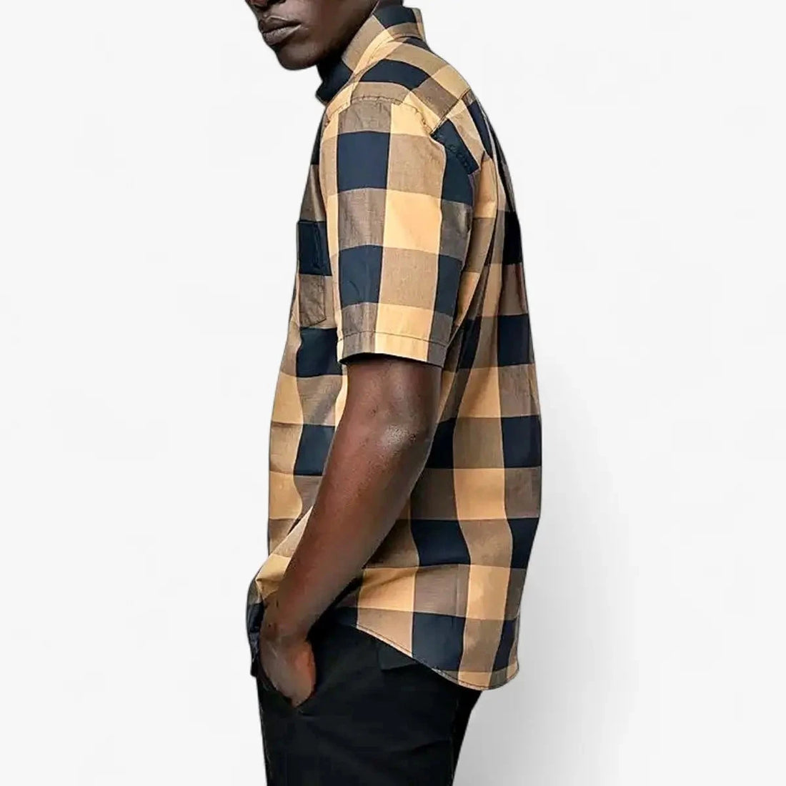 Polo Mens Large Check Short Sleeve Shirt - Camel 0062576.