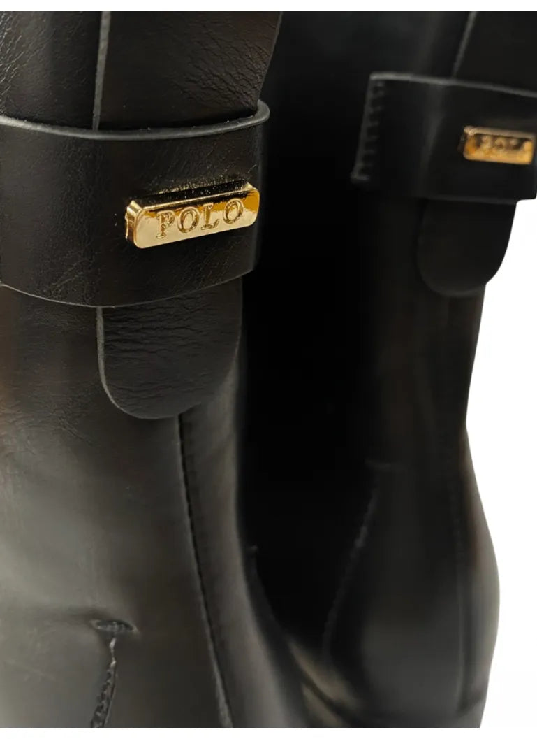 Polo Womens Block Ankle Boots -Black.