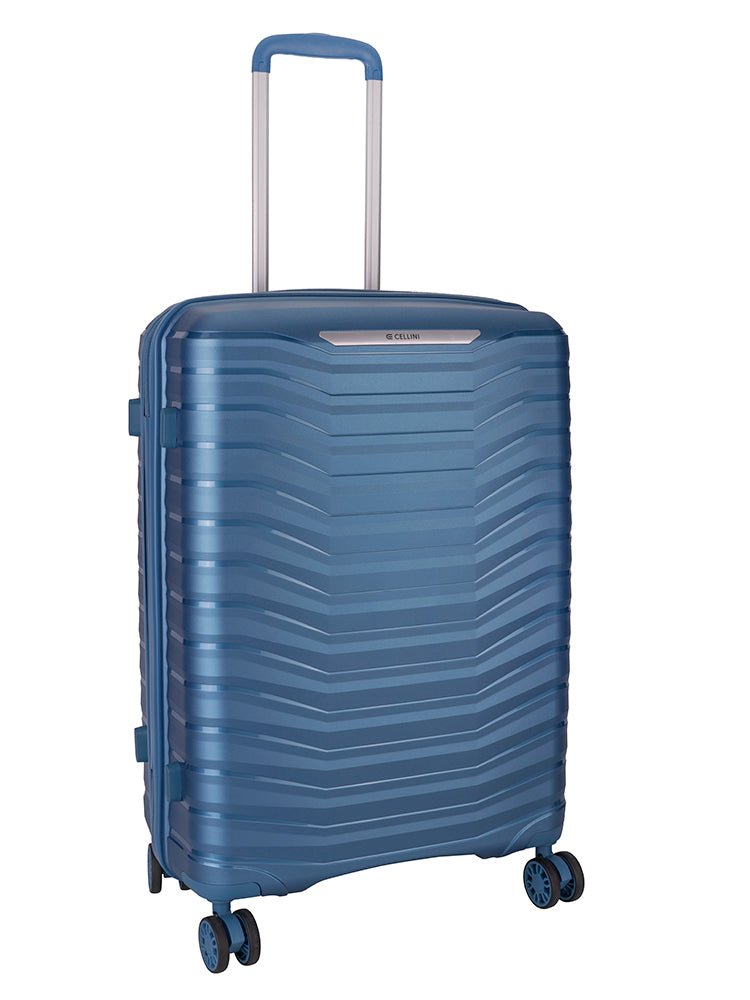 Cellini Aerotech 4 Wheel Trolley Suitcase Blue.