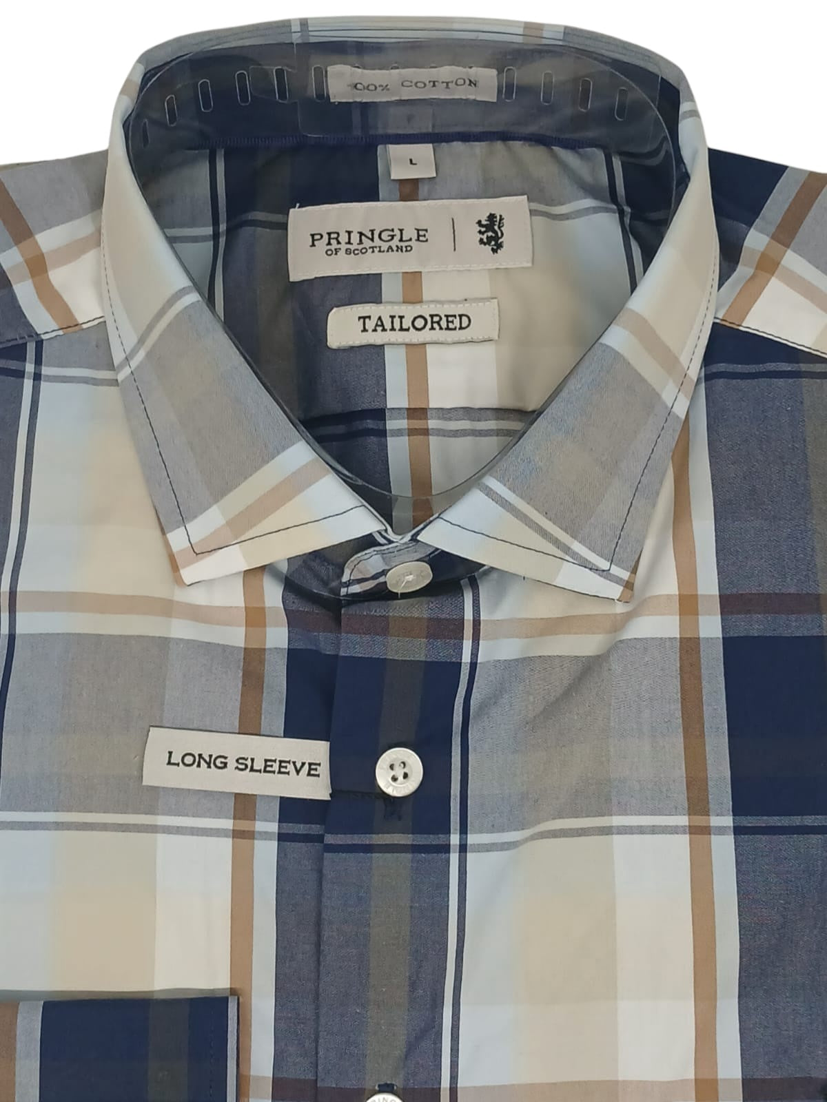 Pringle Godfrey Tailored Long Sleeve Shirt Taupe