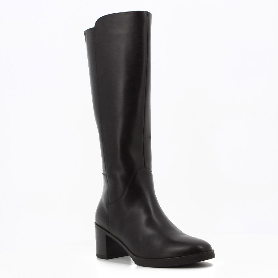 Hush Puppies Sloane Long Leather Boots - Black.