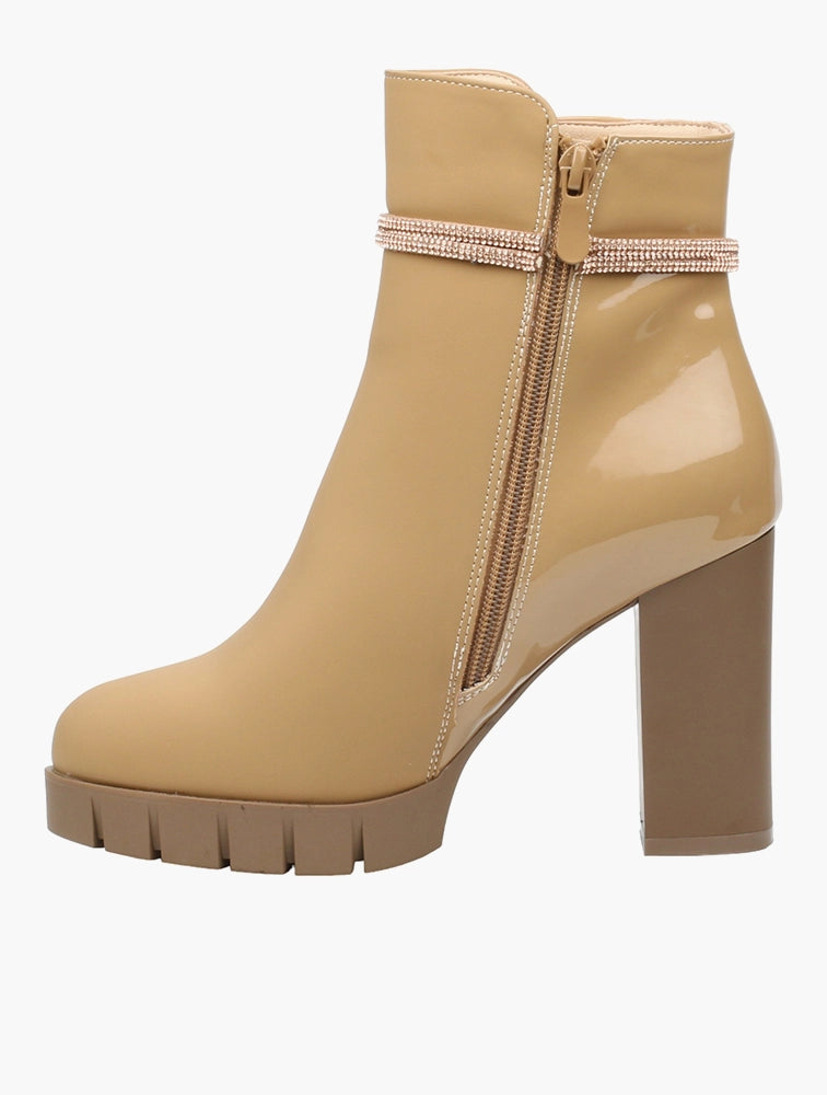 Miss Black Ladies Boot Darling 1 Faux Nude.