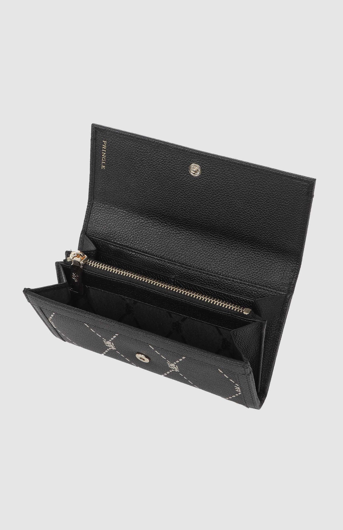 Pringle Flapover Purse Black Argyle  AOP  PR112041.