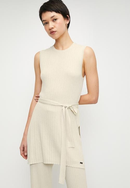 Pringle Ladies Knitted Top Stone Bree Lurex.