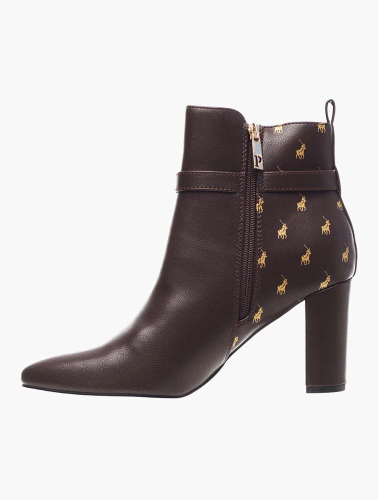 Polo Brown Monogram Buckle Boots