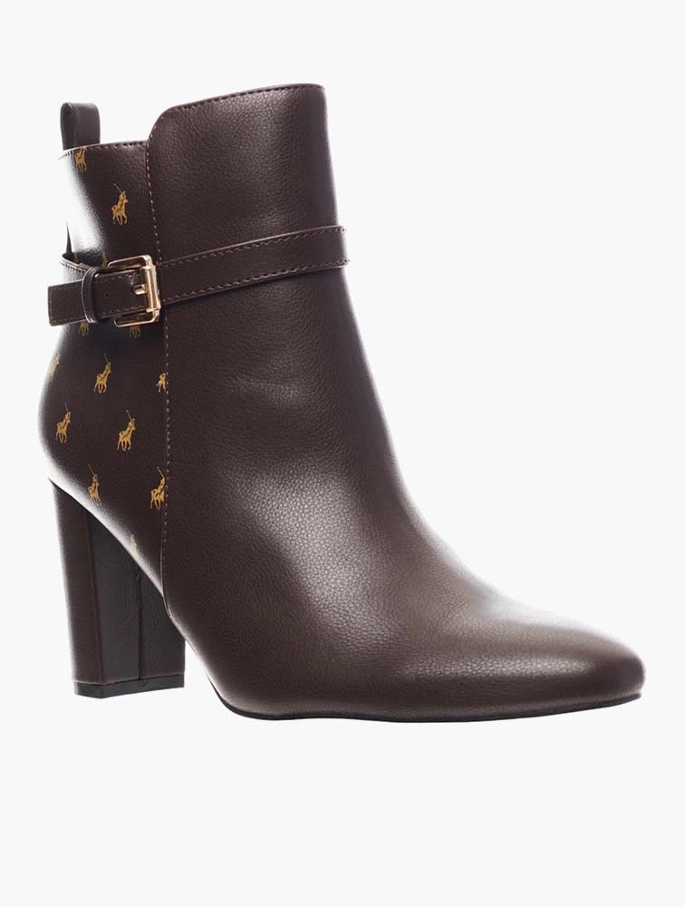 Polo Brown Monogram Buckle Boots