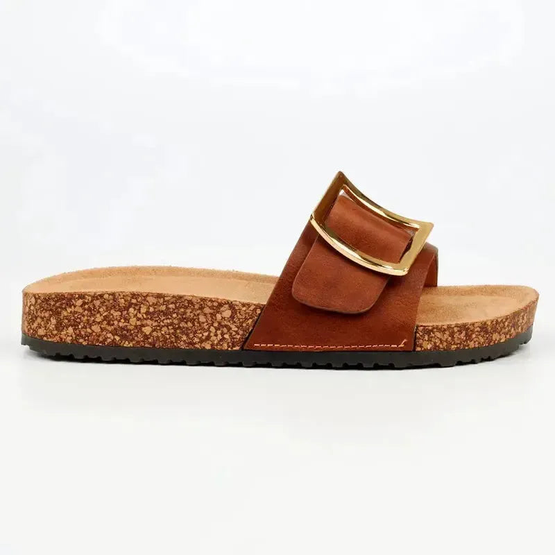 Butterfly Hallie 5 Slide - Tan.