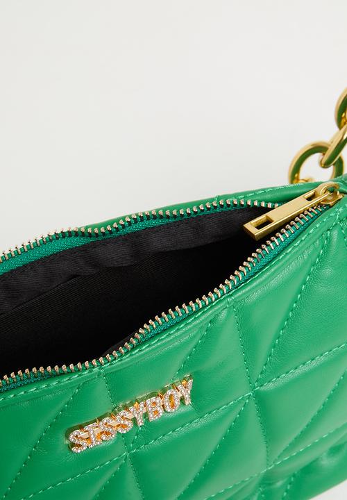 Sissyboy Half Moon Quilted Handbag - Green.
