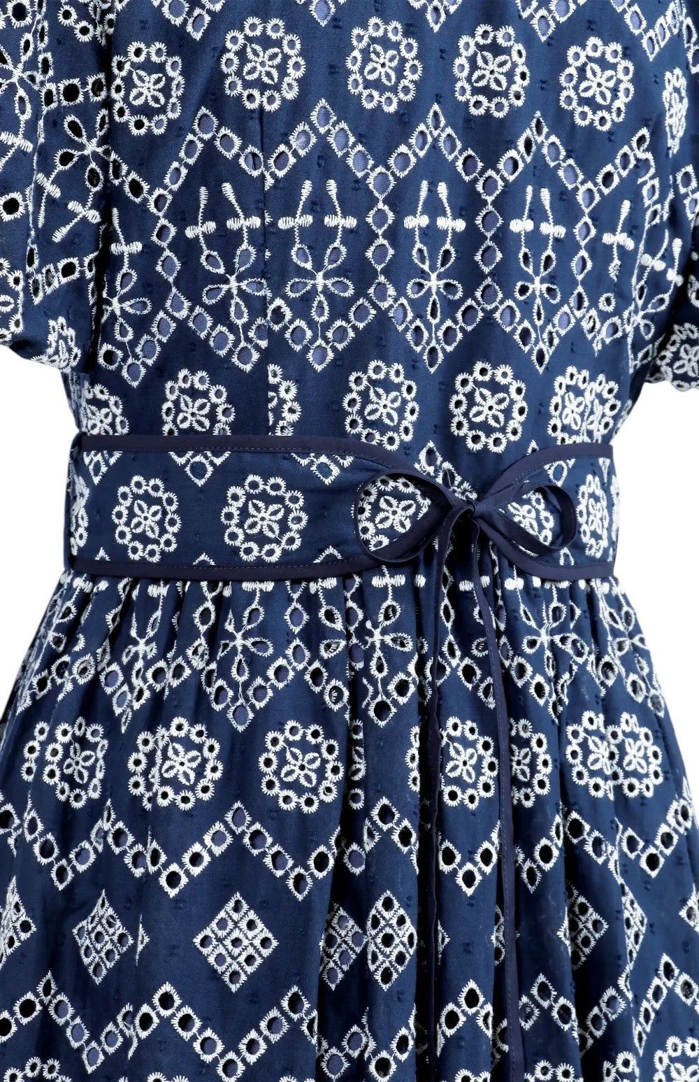 Pringle Women's Dress Blue Rea Embroidered Midi.