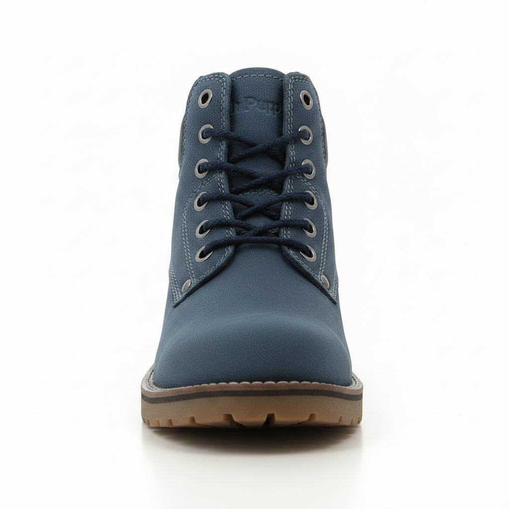 Hush Puppies Wrangle Ladies Boots Denim Blue Nubuck.