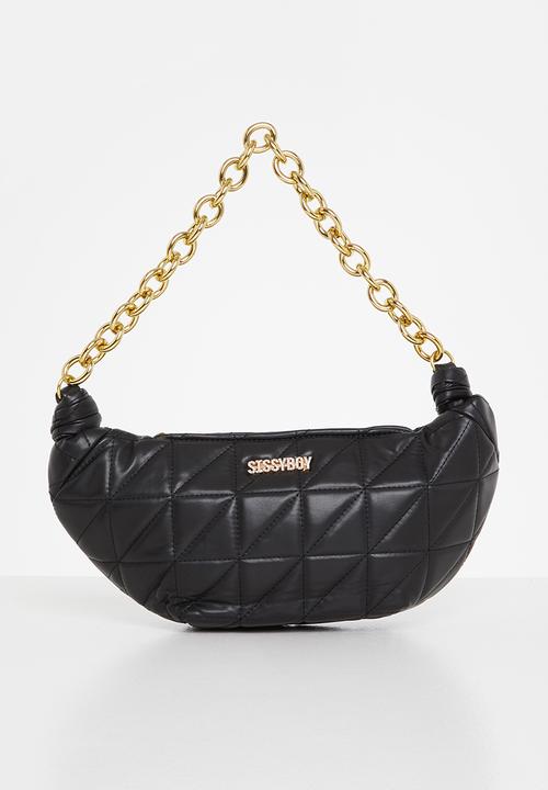 Sissyboy Half Moon Quilted Handbag - Black.