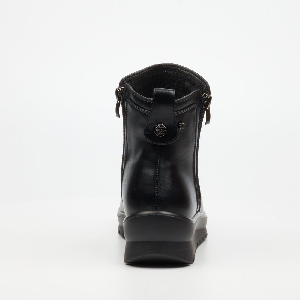 Butterfly Feet Saxon 1 Ladies Ankle Boot - Black - Faux Leather.