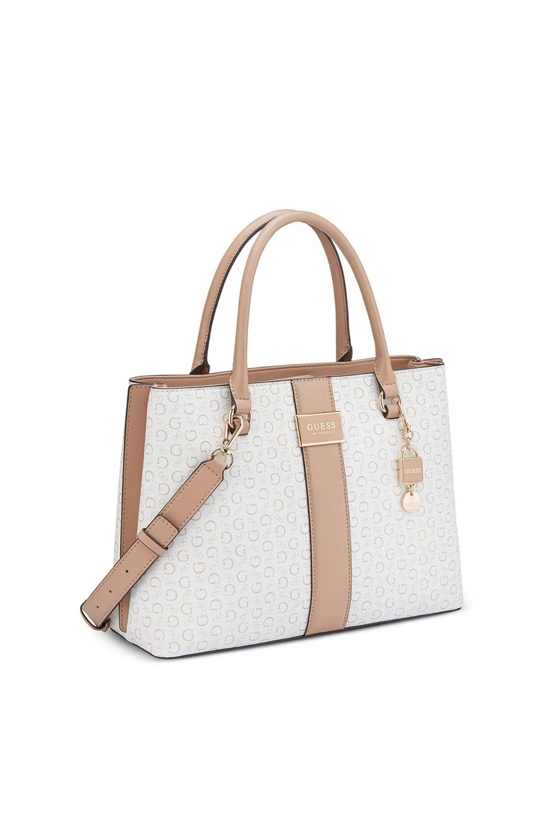 Guess Isabella Satchel Hand Bag - White SG193206 GM19314.
