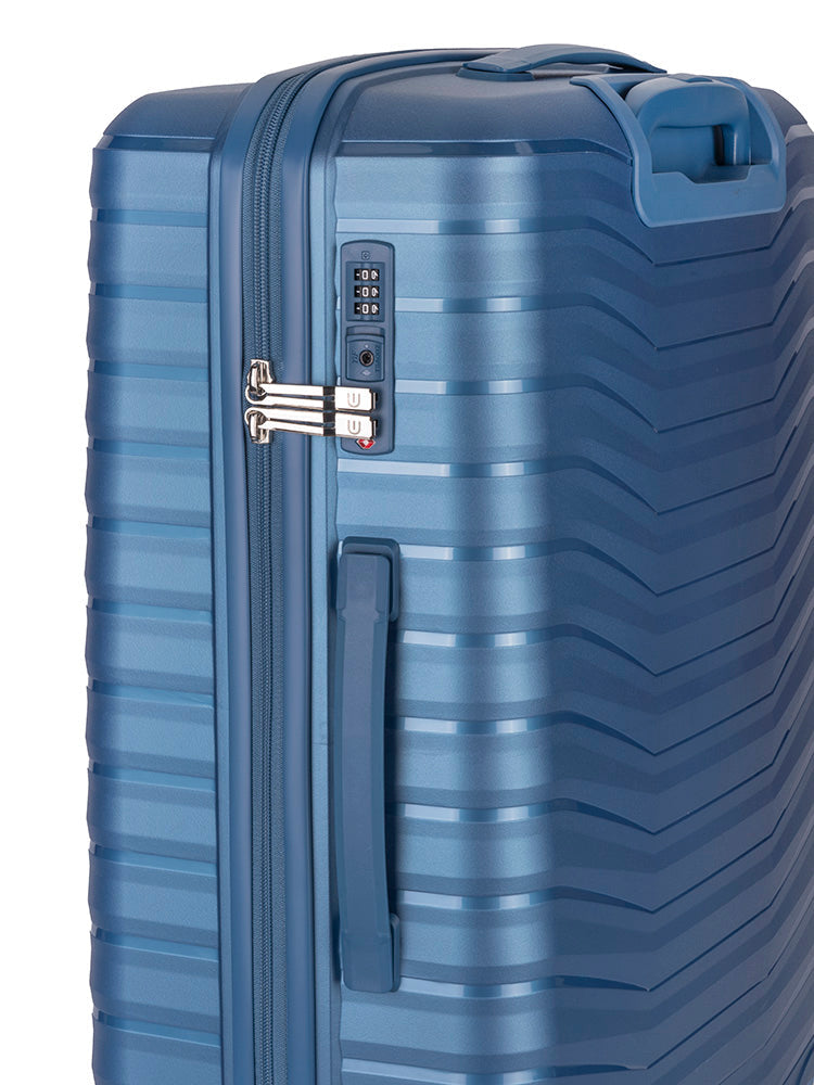 Cellini Aerotech 4 Wheel Trolley Suitcase Blue.