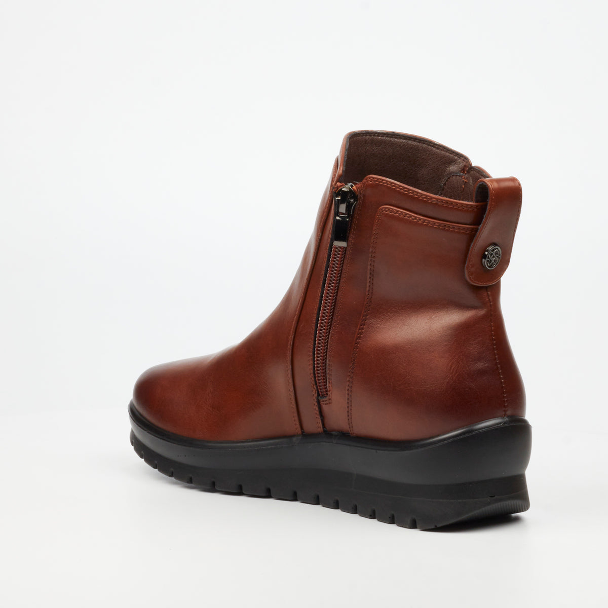 Butterfly Feet Saxon 1 Ladies Ankle Boot - Tan - Faux Leather.