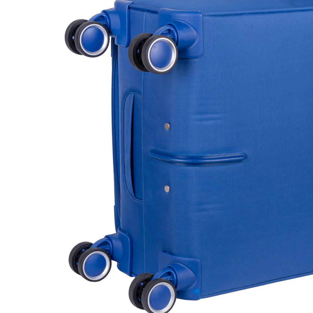 Cellini Rapido Soft Shell 4 Wheel Trolley Case Blue.