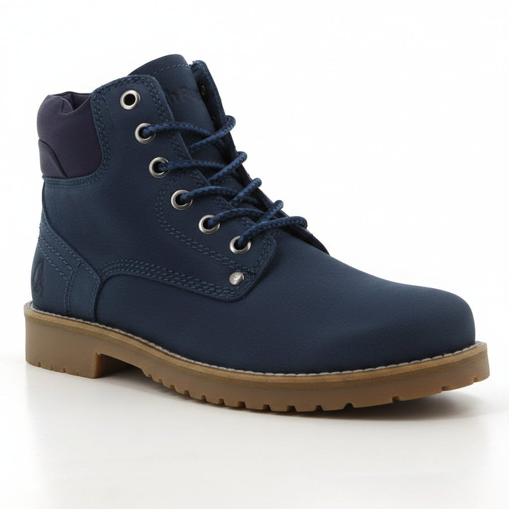 Hush Puppies Wrangle Ladies Boots Denim Blue Nubuck.