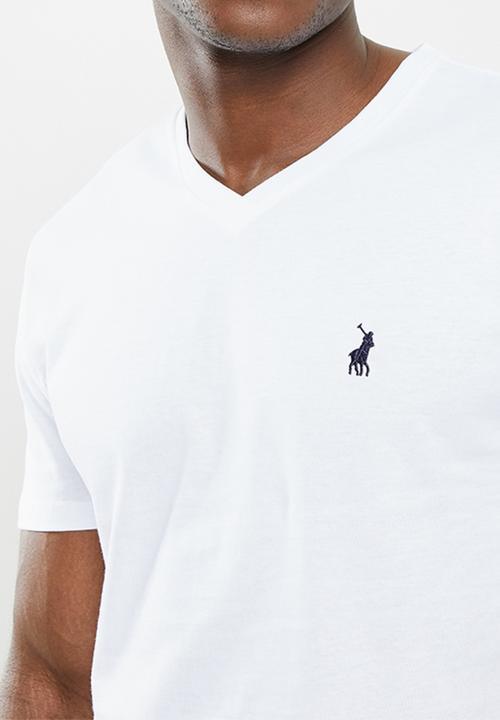 Polo V Neck Mens T-Shirt White.