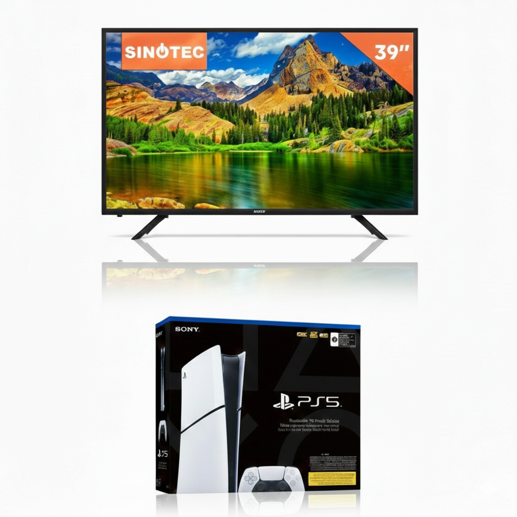 PlayStation 5 Slim Digital Edition Console ➕ Sinotec 39" HD LED SMART TV (39VN86D) - MHC World