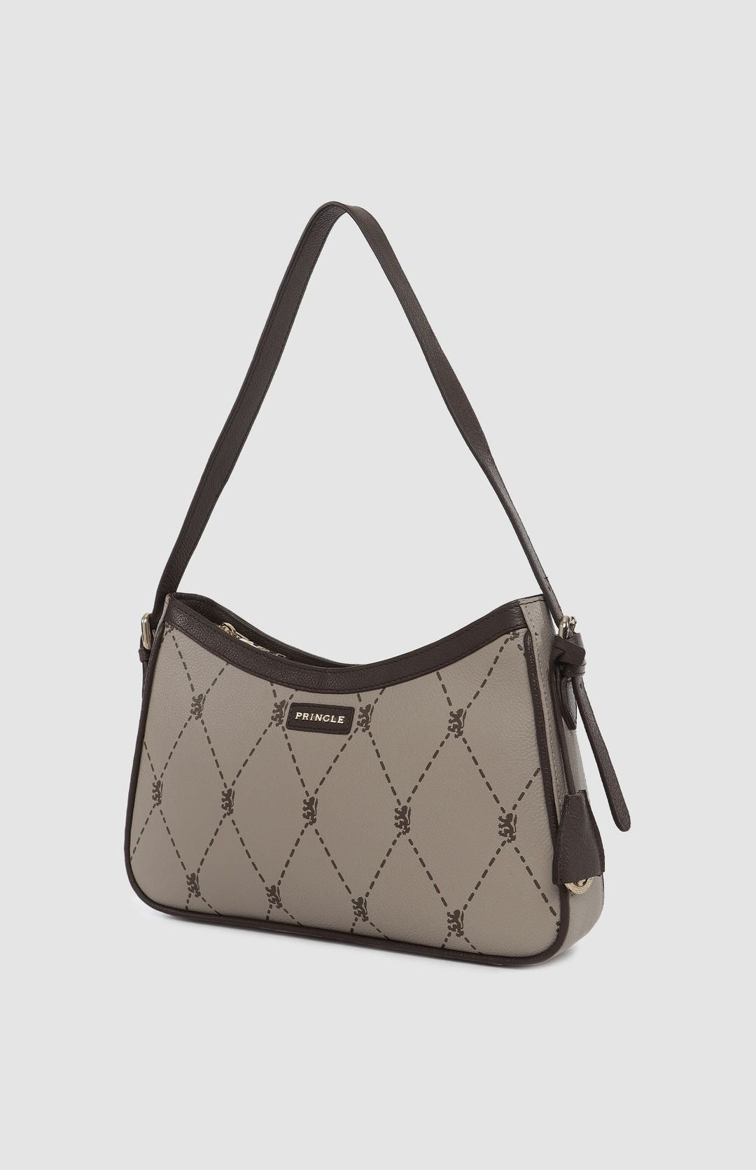 Pringle Argyle AOP Small Shoulder Bag Stone PR112034.