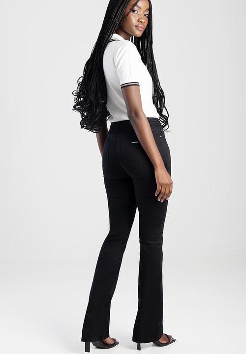 Sissy Boy Short Sleeve Polo Knit Top With Pearl Detail - White T32877.