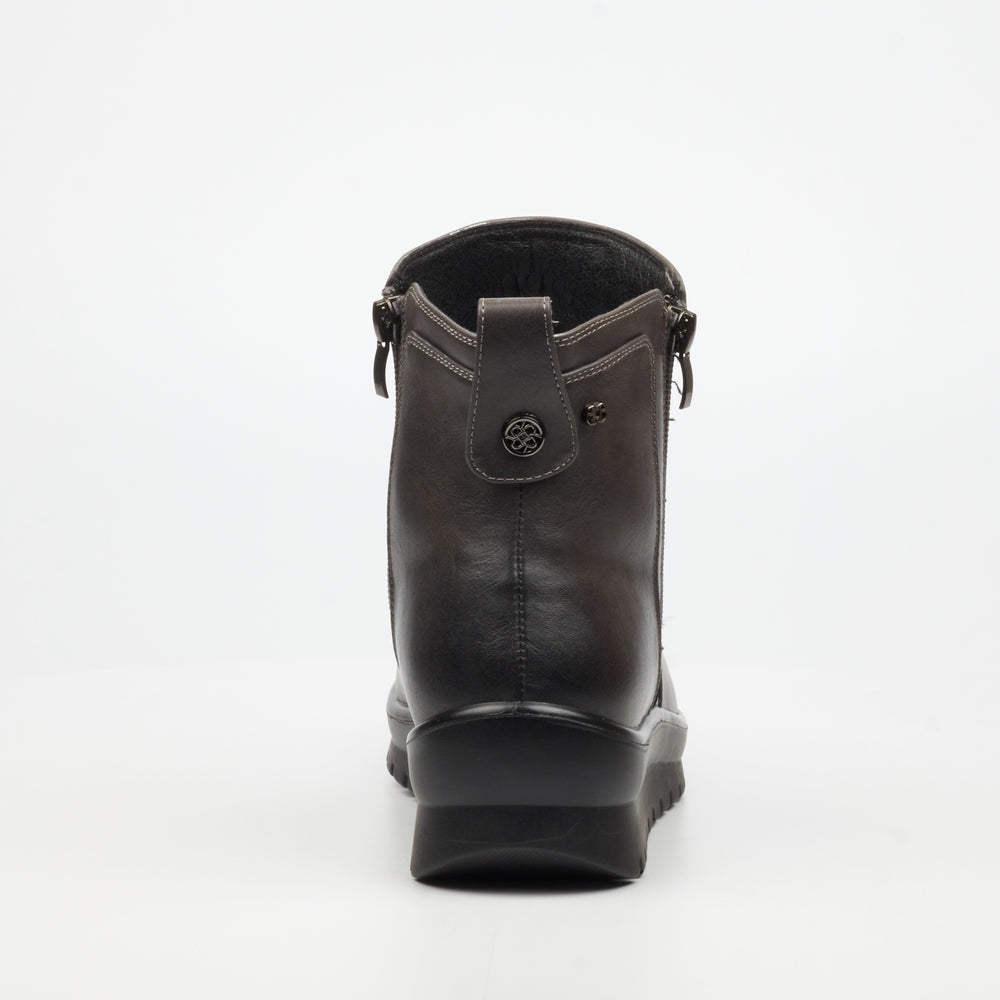 Butterfly Feet Saxon 1 Ladies Ankle Boot - Grey - Faux Leather.