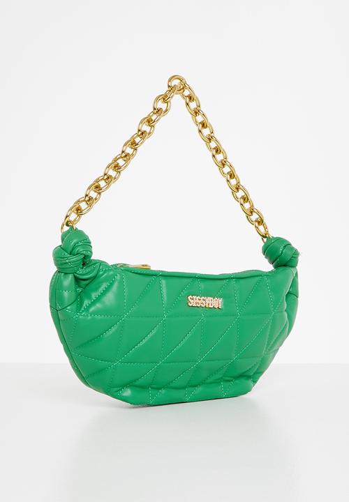 Sissyboy Half Moon Quilted Handbag - Green.