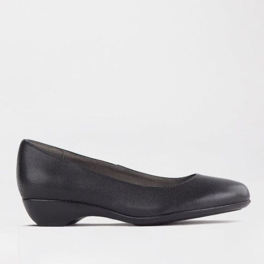 Froggie Ladies Lea Waxy Shoes Black.