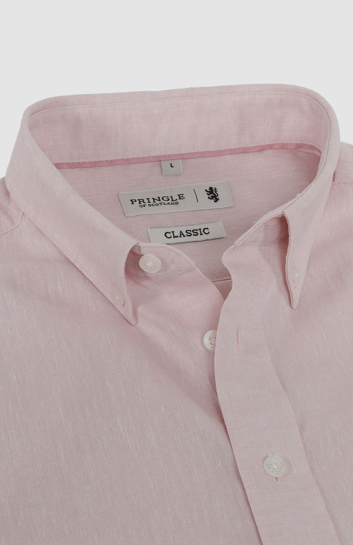 Riaan Cotton-Linen Classic LS Shirt - Pink PR112044.