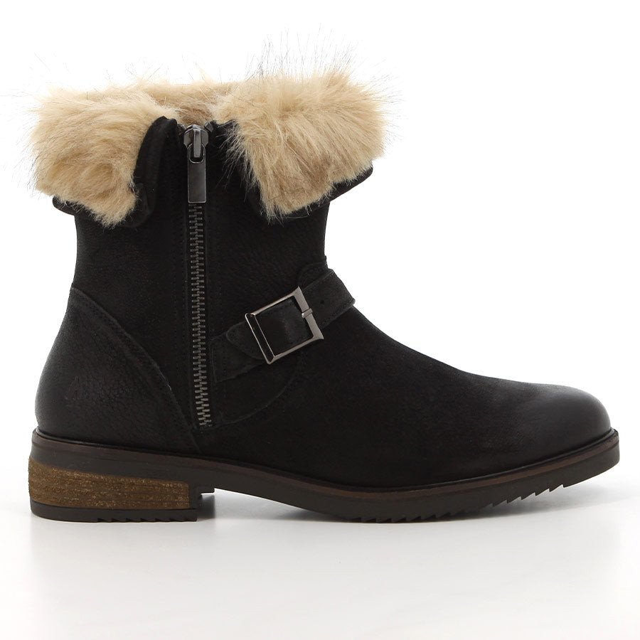 Hush Puppies Tyler Boots Black Leather HPL012.