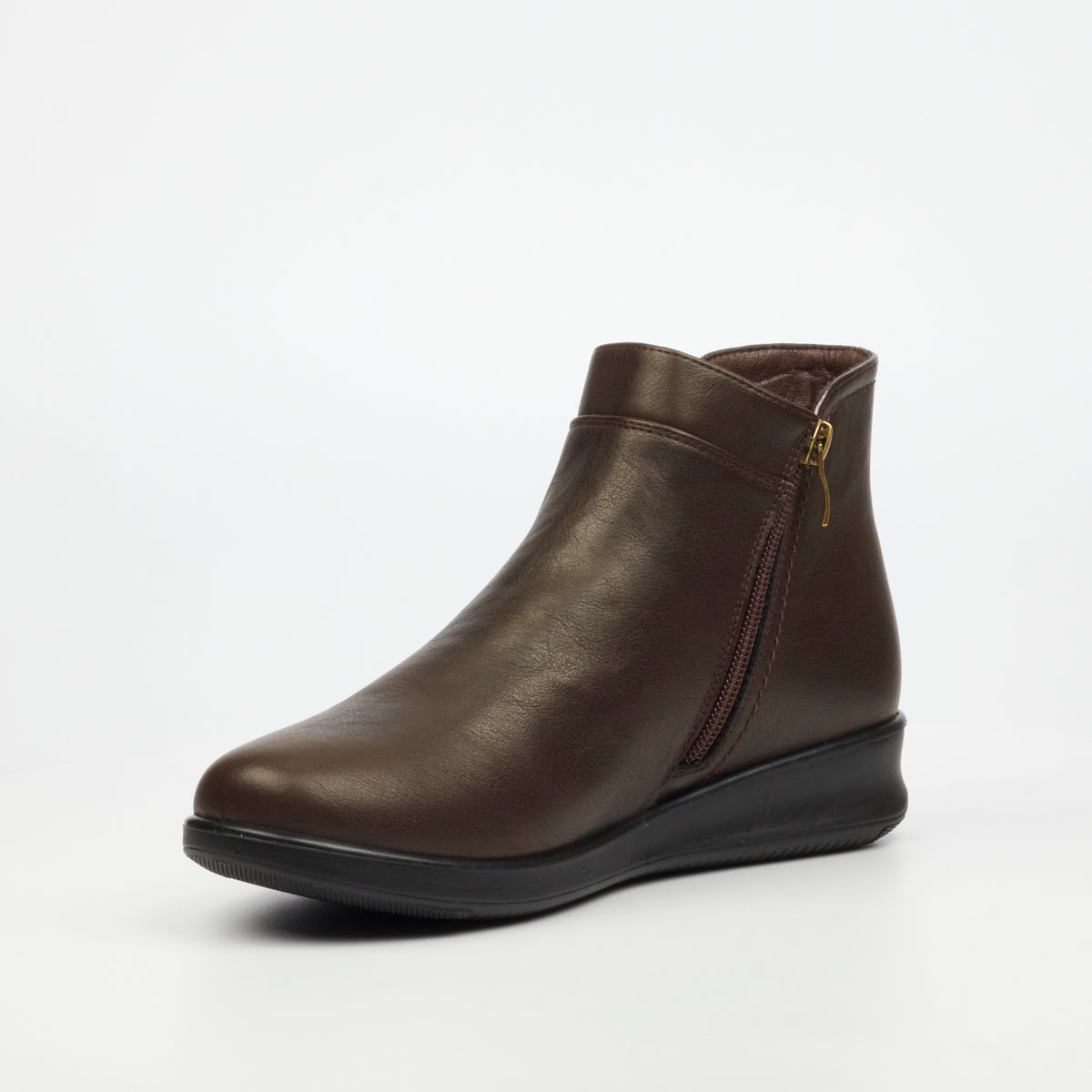 Butterfly Feet Bexly 1 Ladies Ankle Boot - Chocolate - Faux Leather.