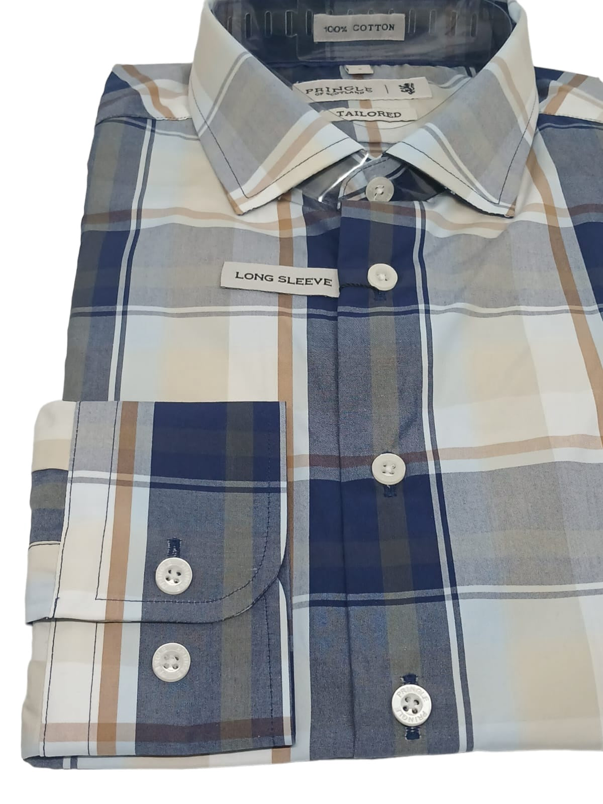 Pringle Godfrey Tailored Long Sleeve Shirt Taupe