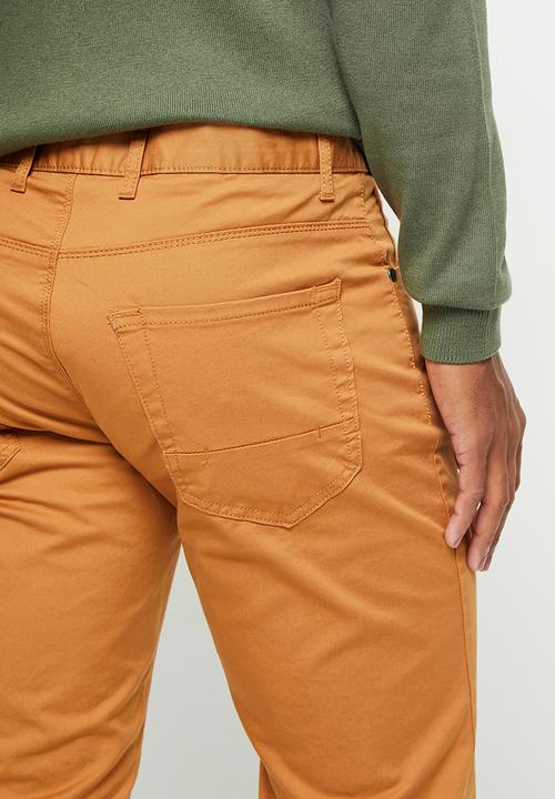 Polo Men's Overdyed Twill 5 Pocket Trouser Camel