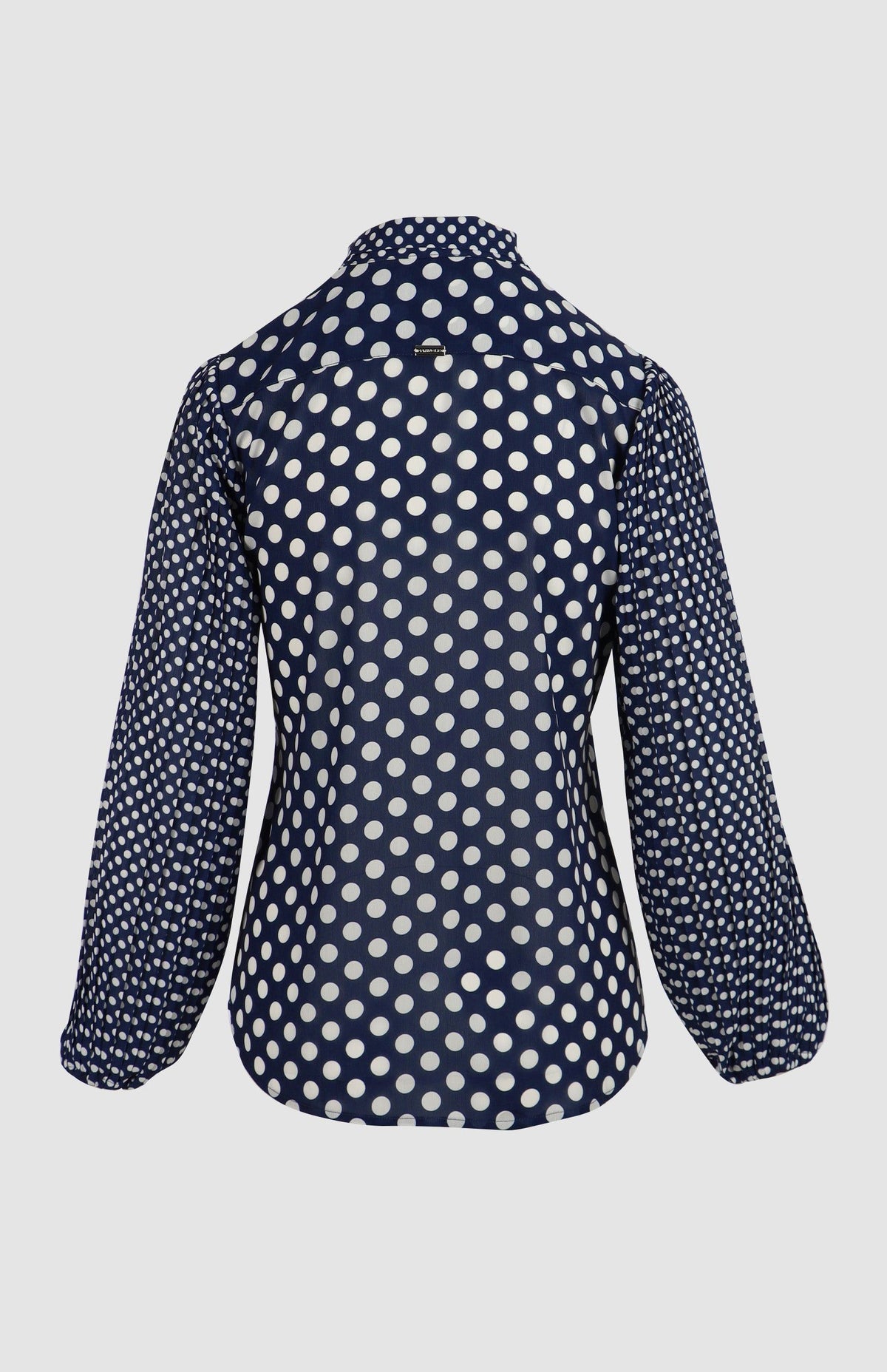 Pringle Ladies Spot Blouse Yolanda Ruffle Navy.