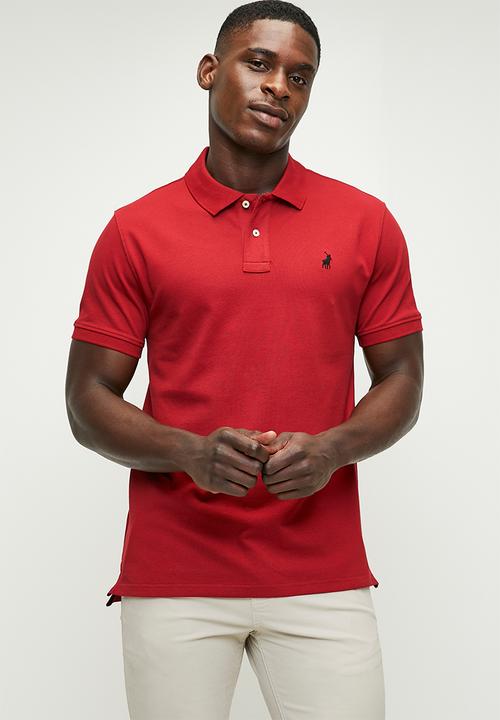 Polo Mens Red Golfer Stretch Pique Crimson.