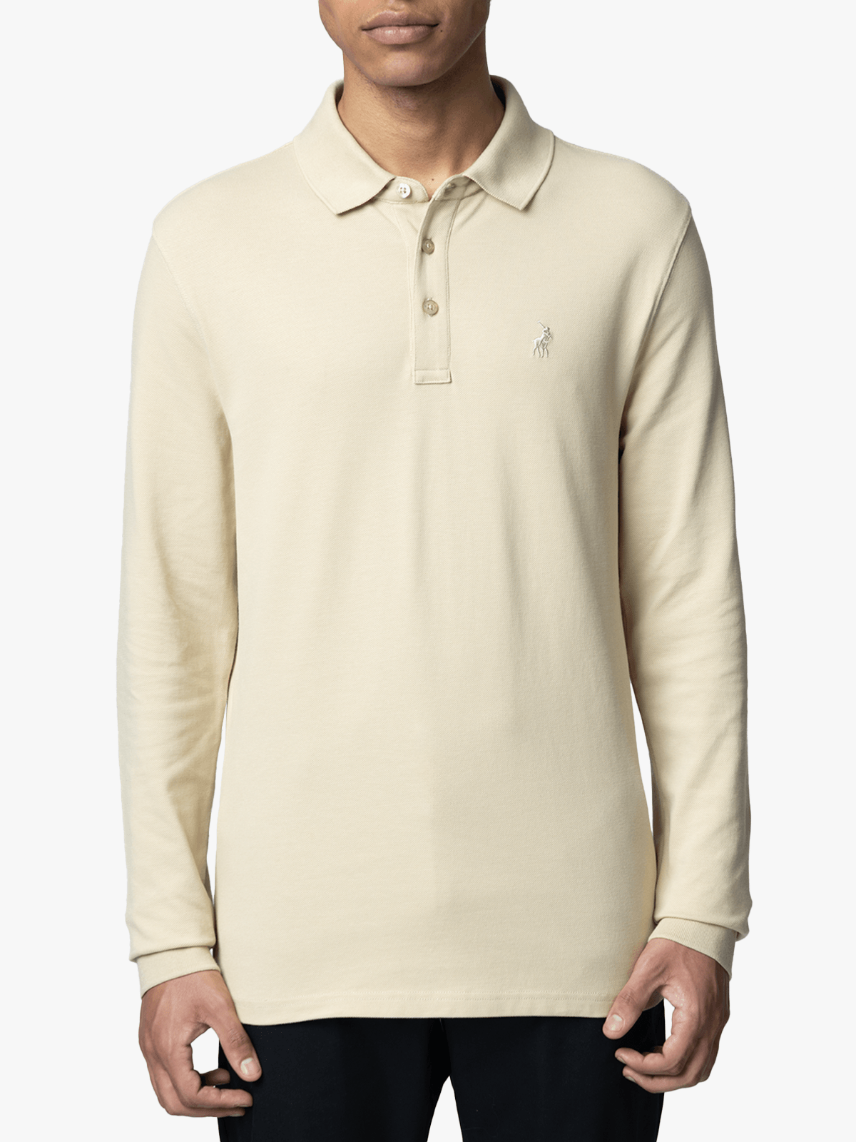 POLO Long Sleeve Essential Golfer - Stone.