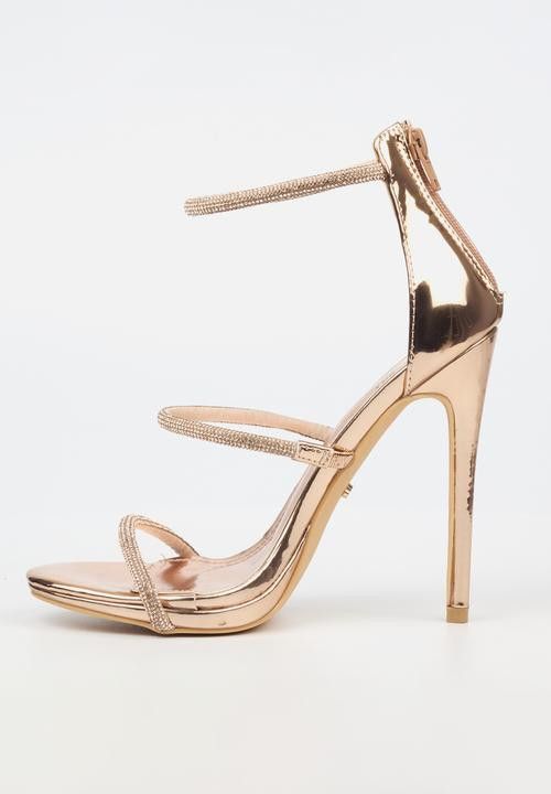 Miss Black Heel Bou 6 strappy stiletto - rose gold