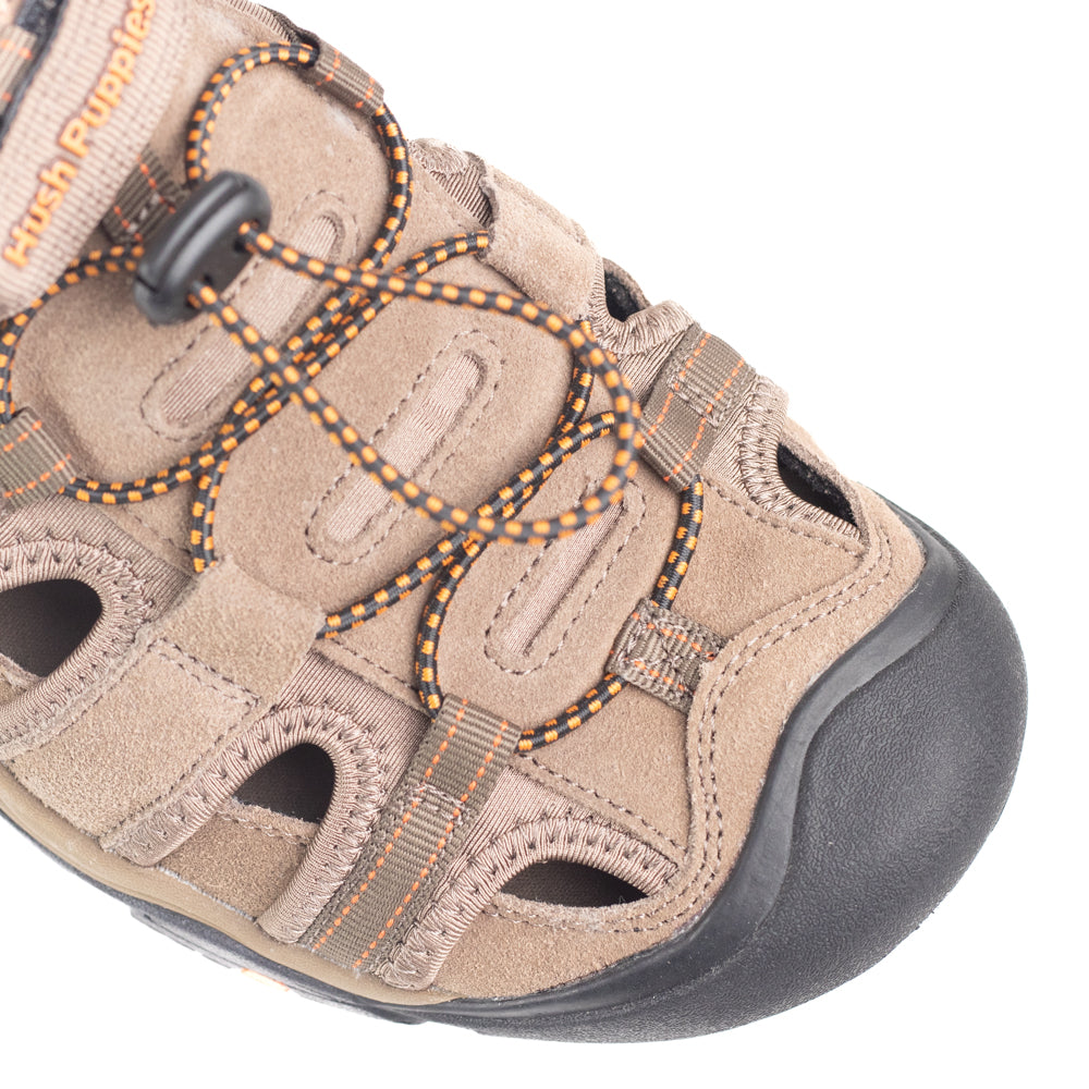 Hush Puppies Mens Hite Cow Suede Mesh Sandal - Brown