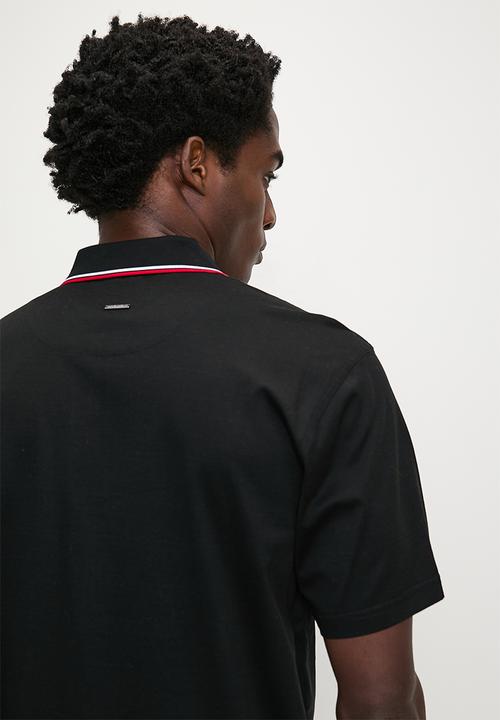 Polo Men's Tipped Mercerised Cotton Golfer - Black.