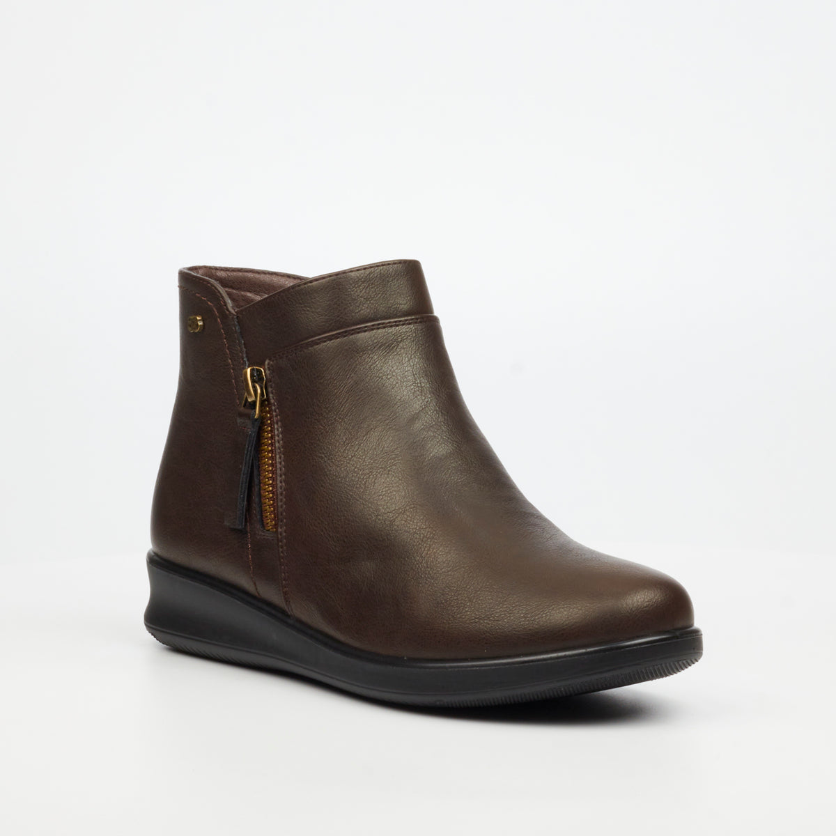 Butterfly Feet Bexly 1 Ladies Ankle Boot - Chocolate - Faux Leather.