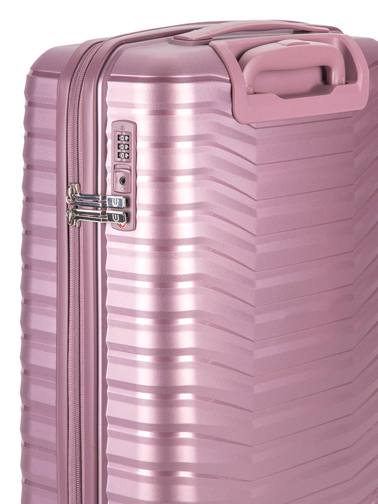 Cellini Aerotech 4 Wheel Trolley Suitcase Pink.