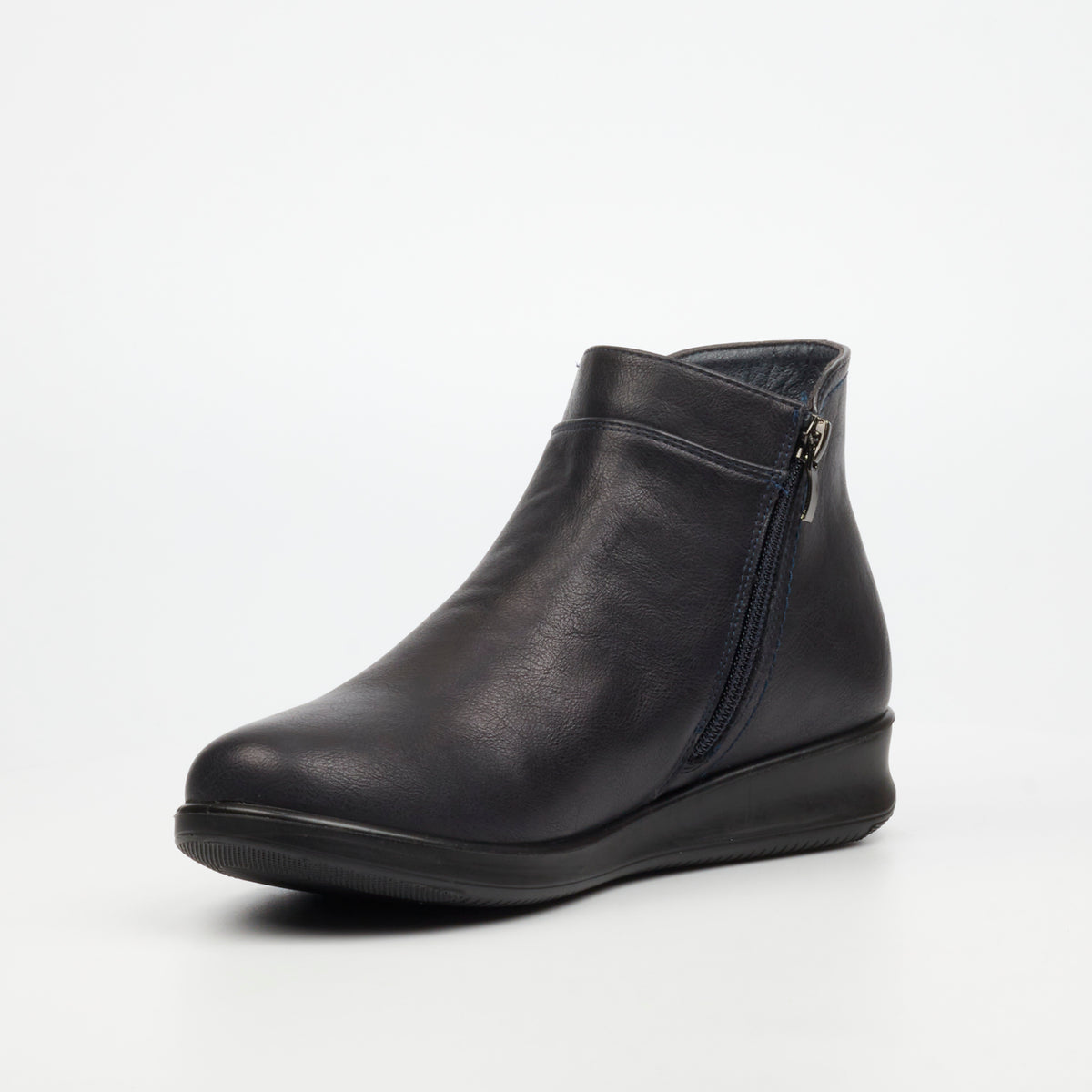 Butterfly Feet Bexly 1 Ladies Ankle Boot - Navy - Faux Leather.