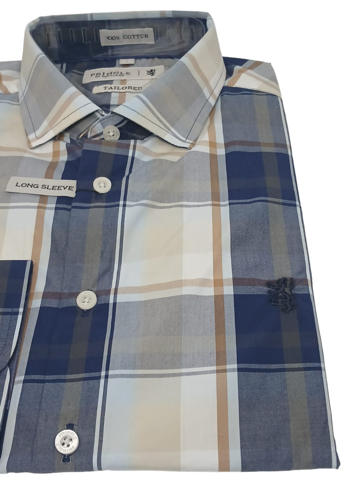 Pringle Godfrey Tailored Long Sleeve Shirt Taupe