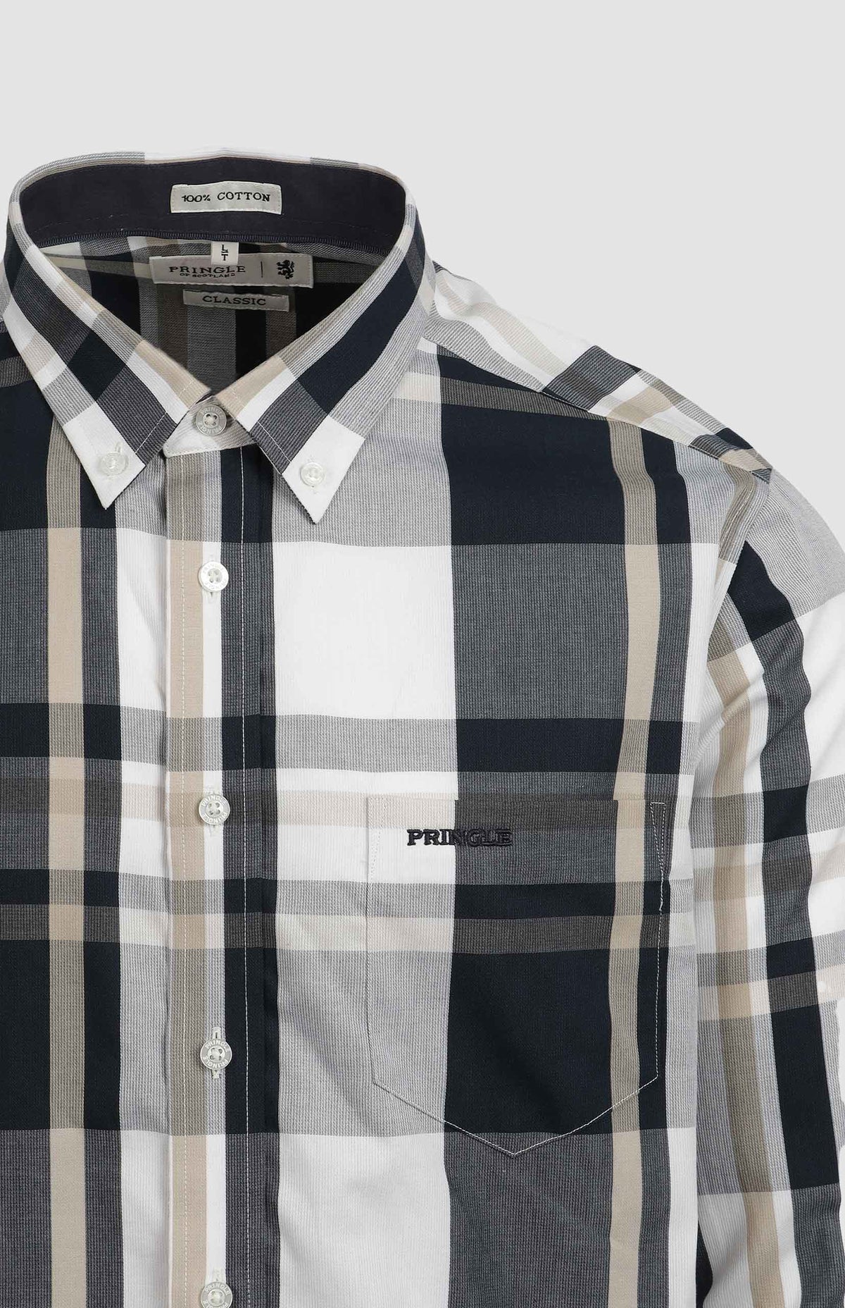 Pringle Quade Checked Classic Shirt - Navy PR111767.