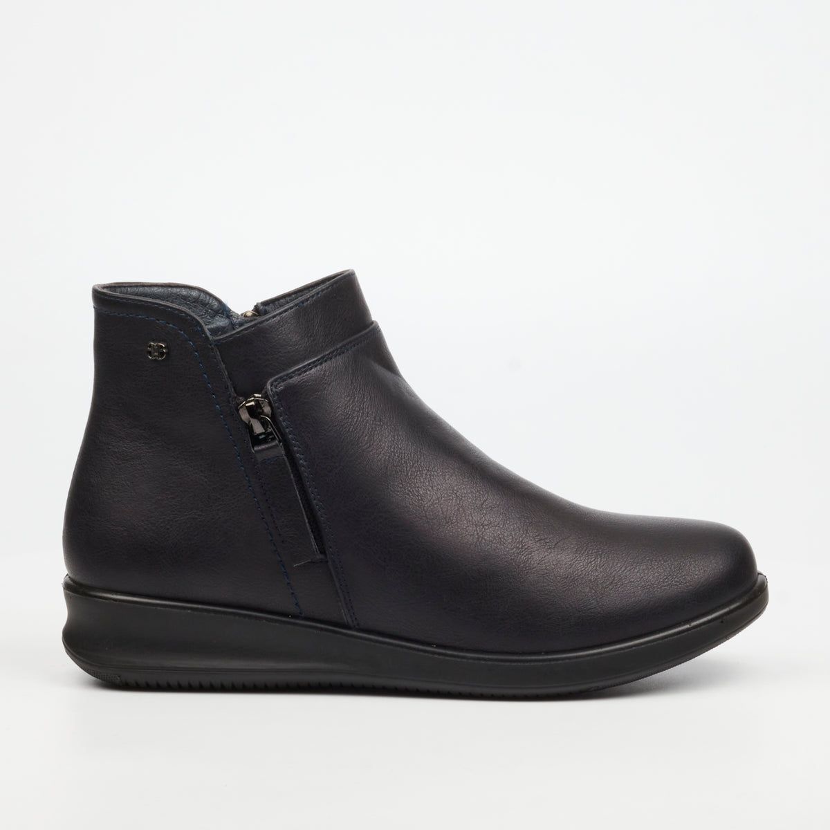 Butterfly Feet Bexly 1 Ladies Ankle Boot - Navy - Faux Leather.