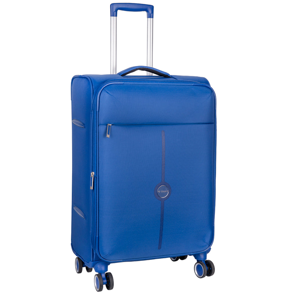Cellini Rapido Soft Shell 4 Wheel Trolley Case Blue.
