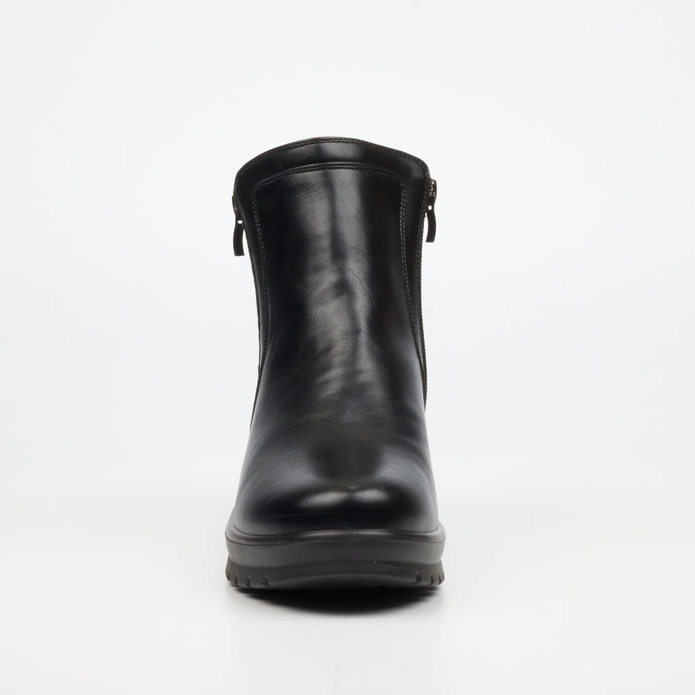 Butterfly Feet Saxon 1 Ladies Ankle Boot - Black - Faux Leather.